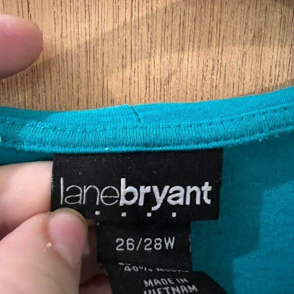 Size 26/28 - Lane Bryant - Short Sleeve Turquoise Knit Wrap - Picture 2 of 7